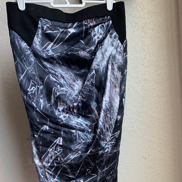 Helmut Lang Stretch Silk Cellophane Print Mini Wrap Skirt - Picture 2 of 8